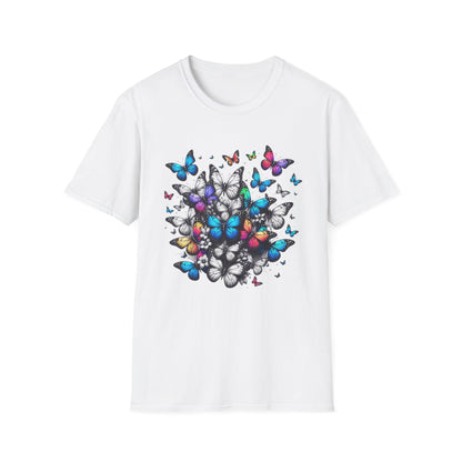 Colorful Butterfly Cluster Unisex Graphic T-Shirt