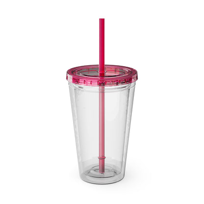 Colorful Bulldog 16oz. Insulated Tumbler with Straw