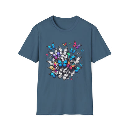 Colorful Butterfly Cluster Unisex Graphic T-Shirt