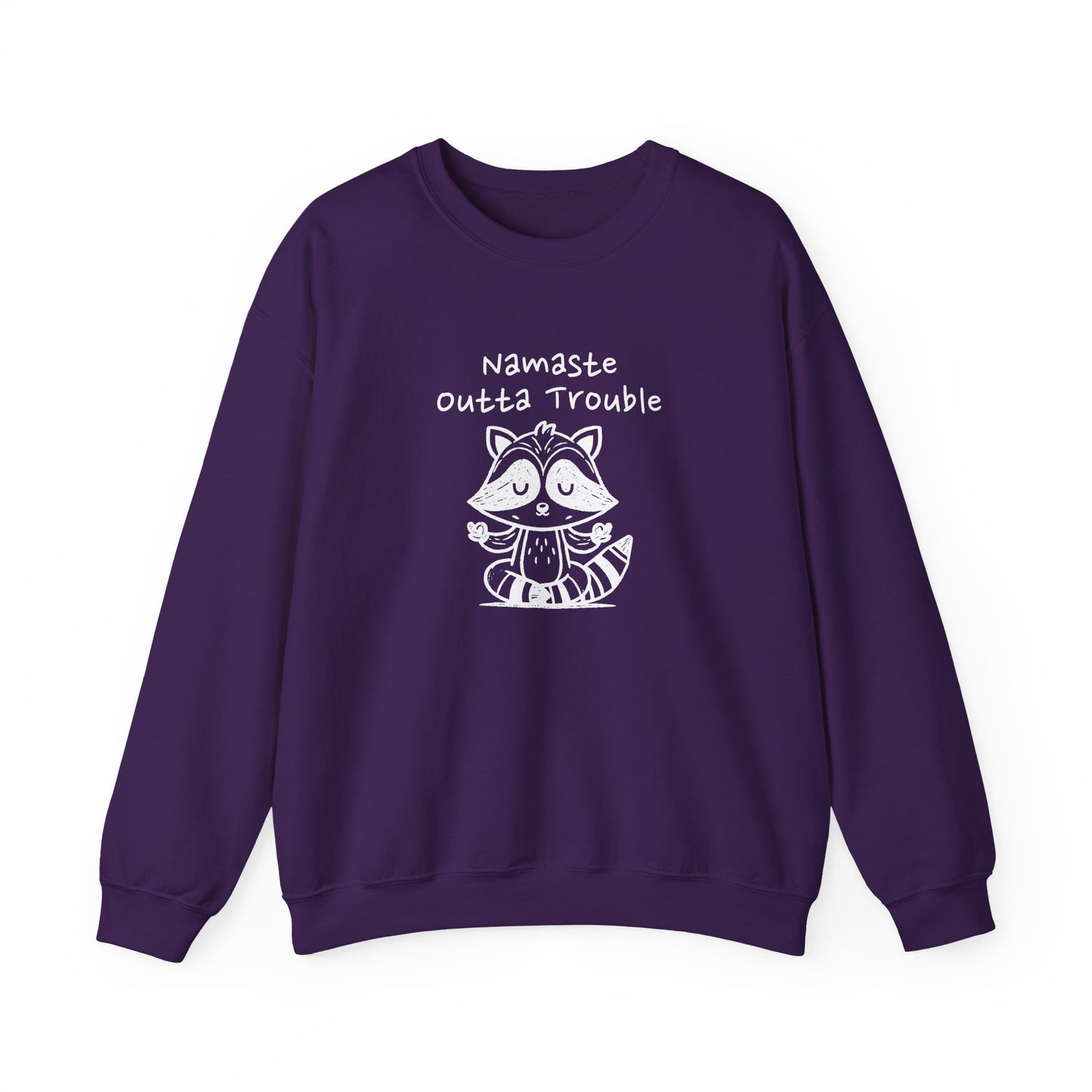 Namaste Outta Trouble Raccoon Unisex Crewneck Sweatshirt
