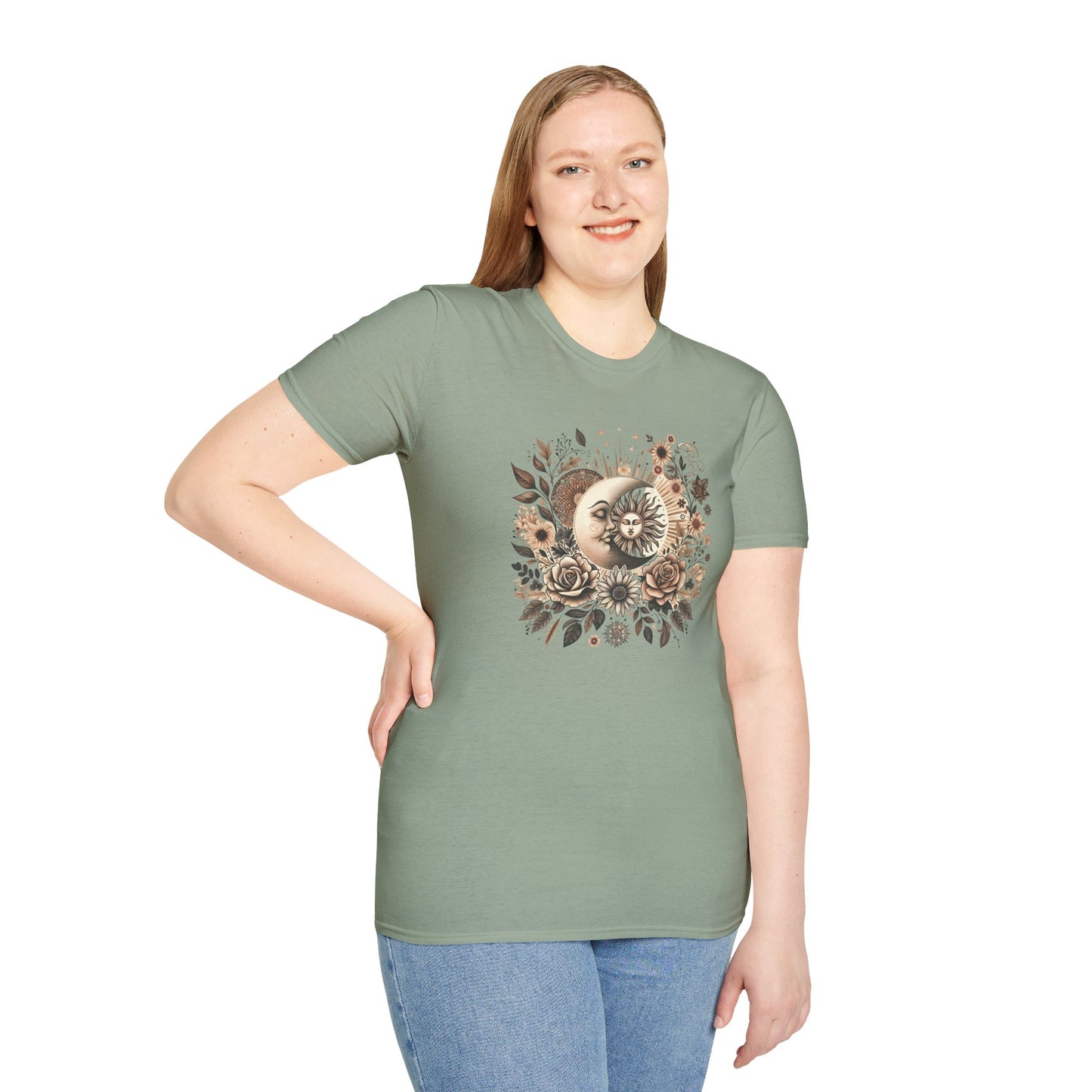 Boho Floral Moon Unisex Graphic T-Shirt