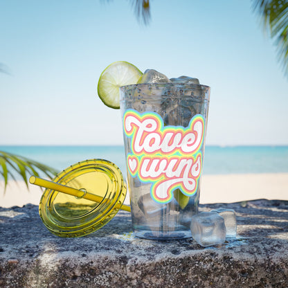 Love Wins 16oz. Insulated Tumbler with Straw