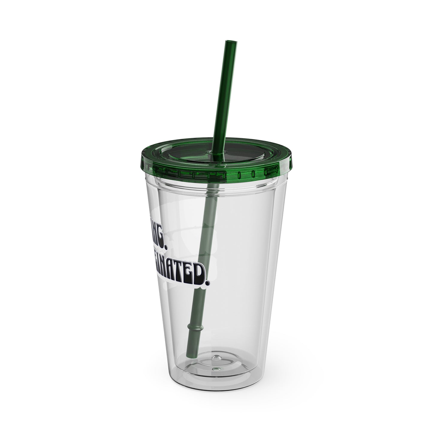 Overthinking. Overcaffeinated. Over It 16oz Insulated Tumbler with Straw