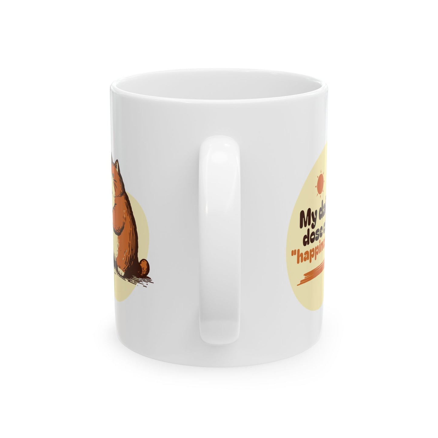 My Daily Dose of Happiness Cute Cat Ceramic Mug