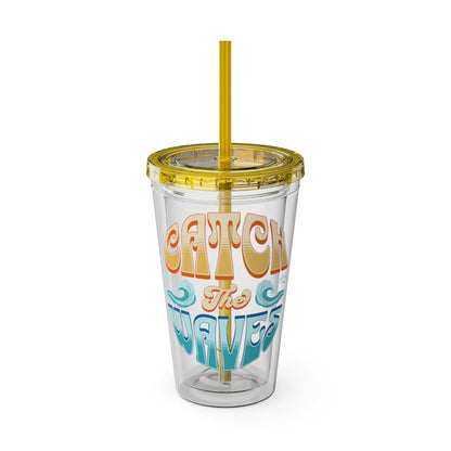 Catch the Waves 16oz Insulated Tumbler with Straw