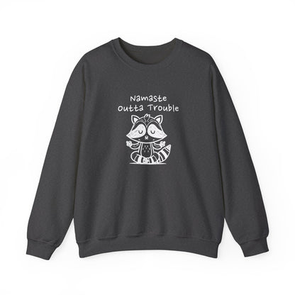 Namaste Outta Trouble Raccoon Unisex Crewneck Sweatshirt