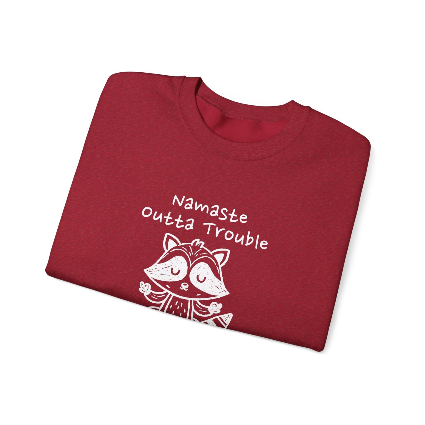 Namaste Outta Trouble Raccoon Unisex Crewneck Sweatshirt