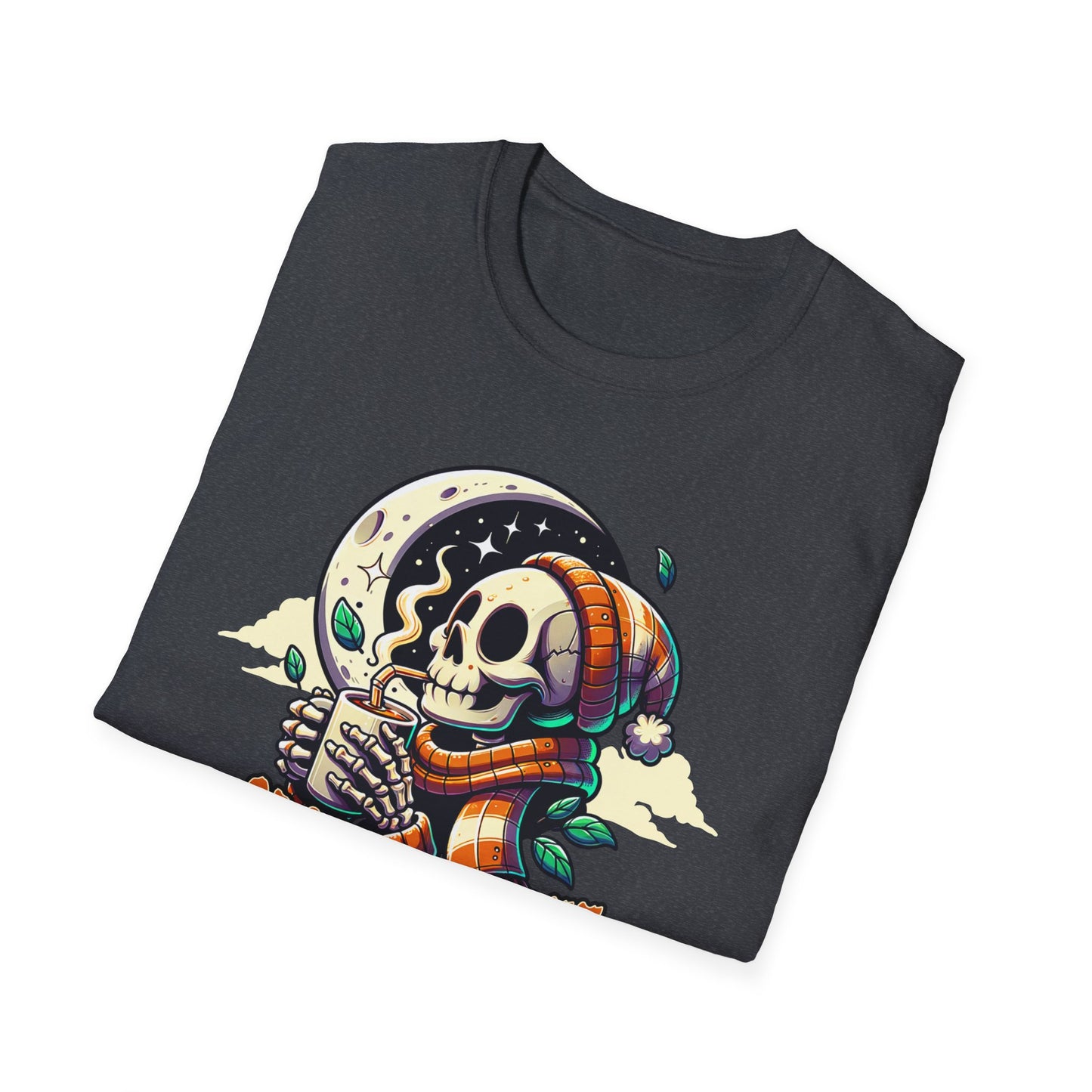 Spooky Coffee Skeleton Unisex Graphic T-Shirt