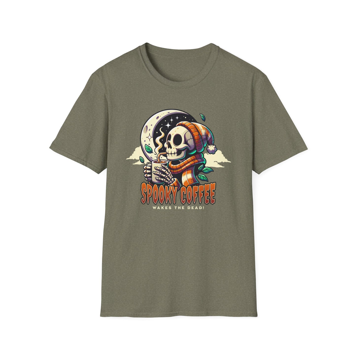 Spooky Coffee Skeleton Unisex Graphic T-Shirt