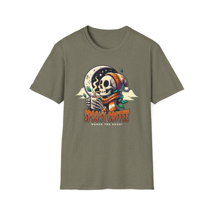 Spooky Coffee Skeleton Unisex Graphic T-Shirt