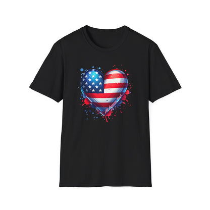 All American Heart Patriotic Unisex Graphic T-Shirt