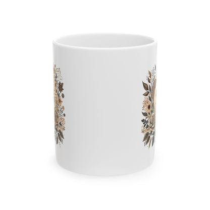 Boho Floral Celestial Sun & Moon Ceramic Mug