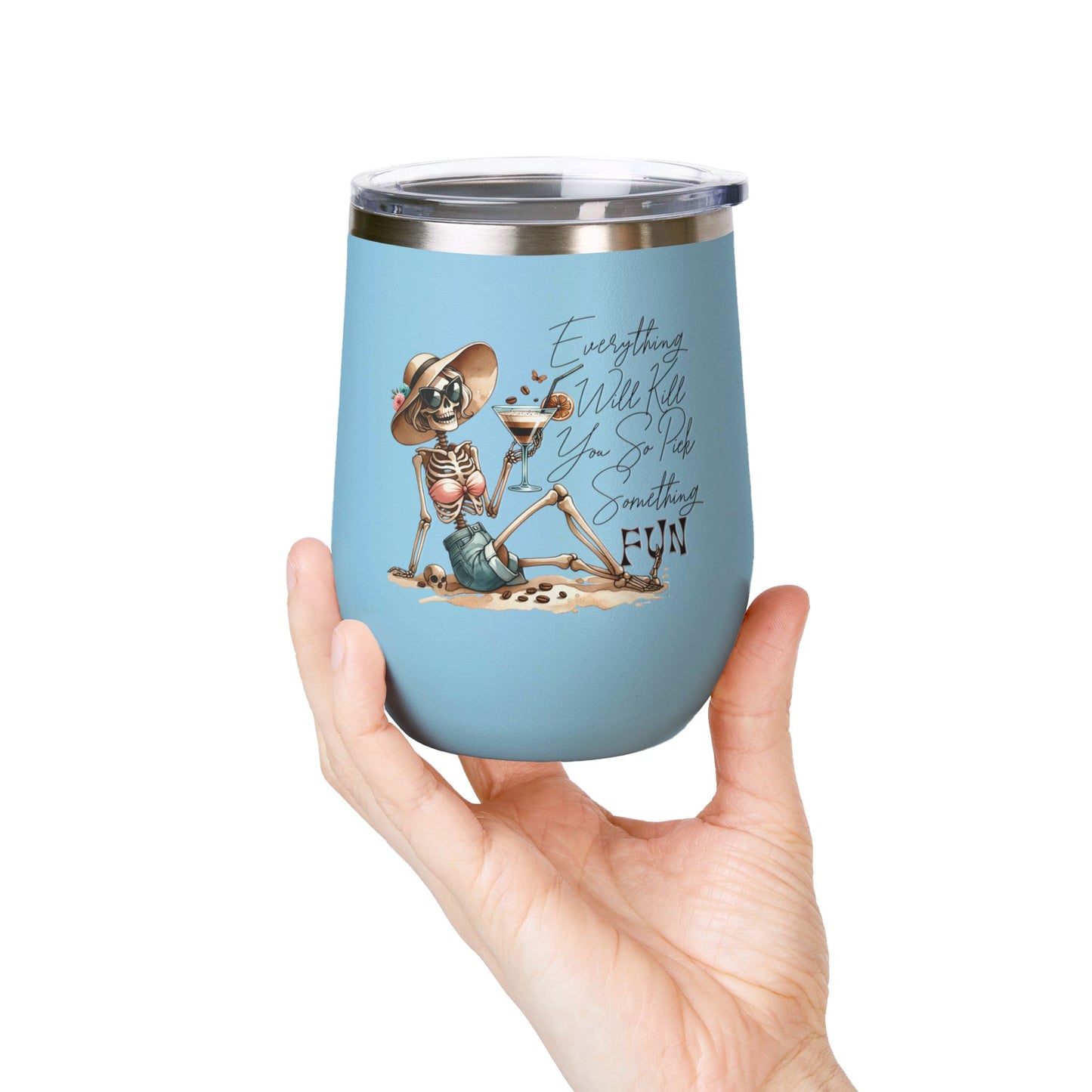 Pick Something Fun Skeleton 12oz Insulated Wine Cup