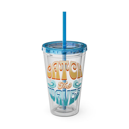 Catch the Waves 16oz Insulated Tumbler with Straw