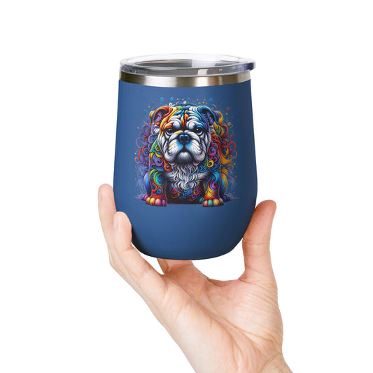 Colorful Bulldog 12oz. Insulated Wine Tumbler