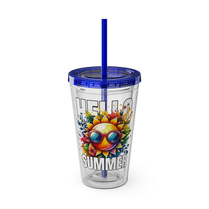 Hello Summer 16oz Insulated Tumbler with Straw
