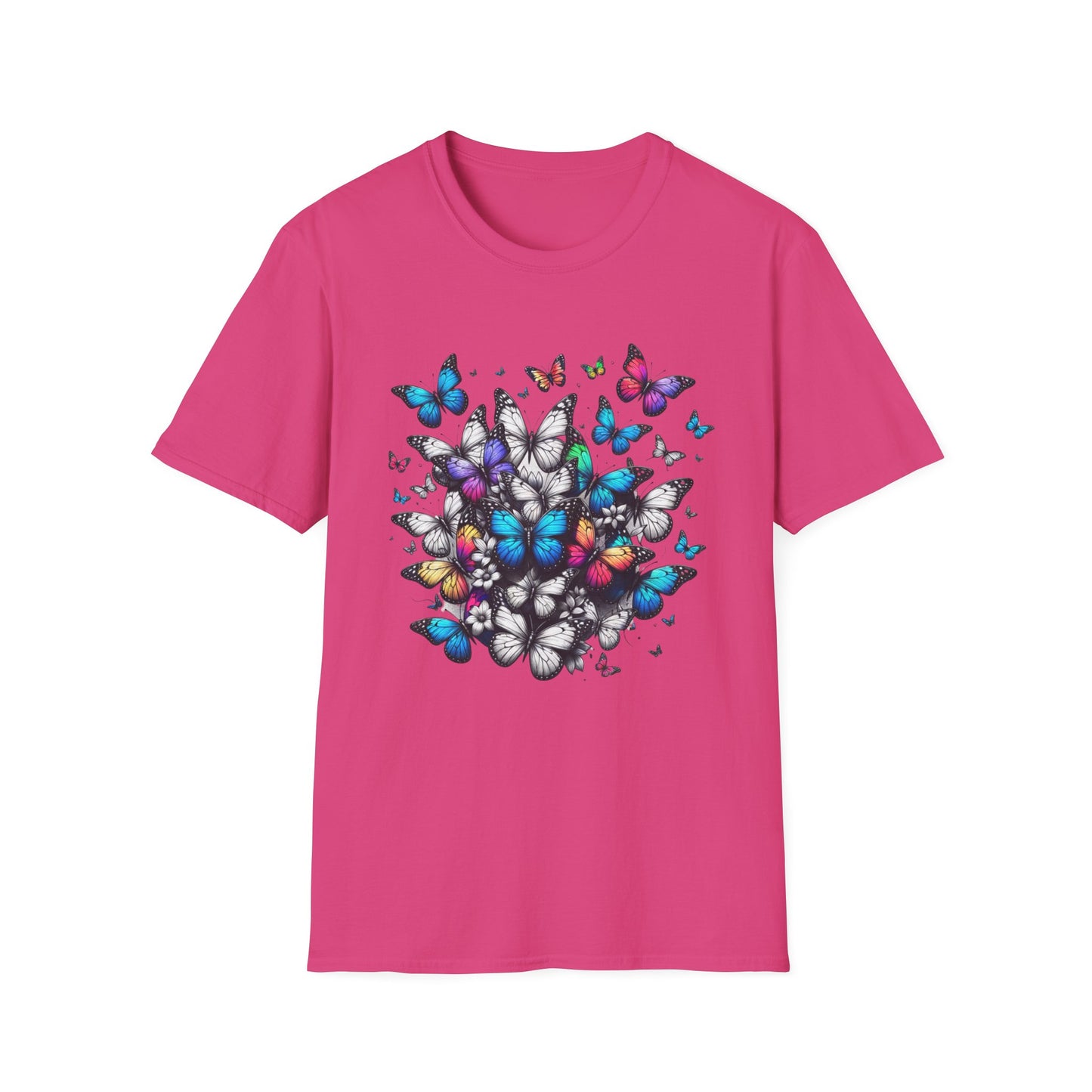 Colorful Butterfly Cluster Unisex Graphic T-Shirt