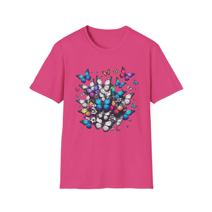 Colorful Butterfly Cluster Unisex Graphic T-Shirt