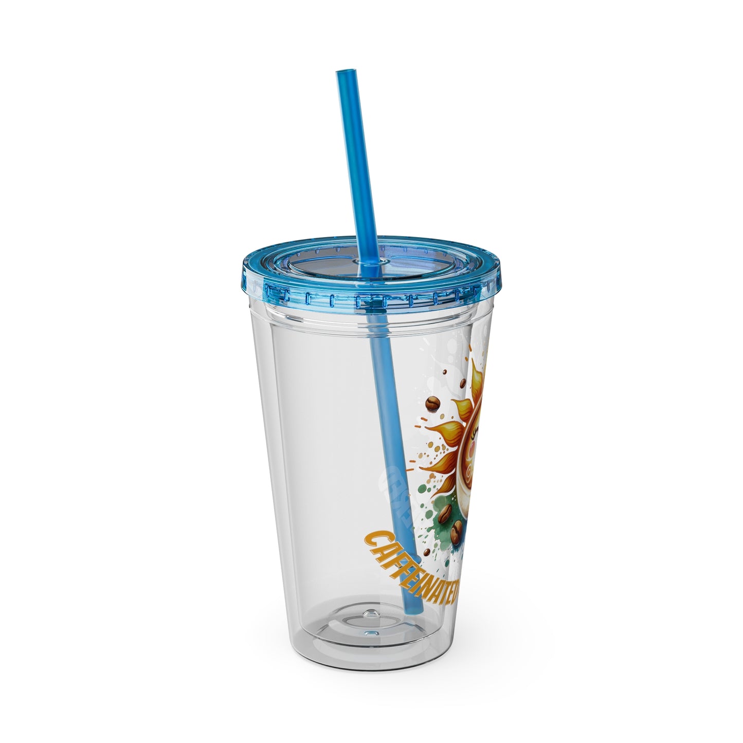 Caffeinated & Unbothered 16oz Insulated Tumbler with Straw
