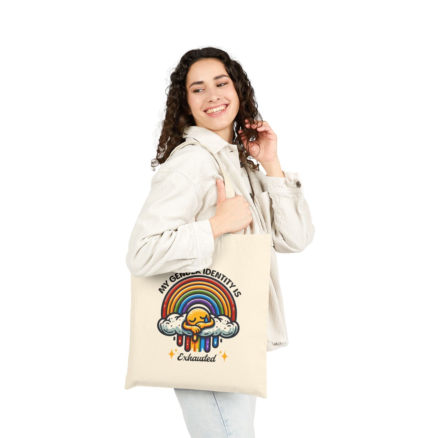 Exhausted Gender Identity Cotton Canvas Tote Bag