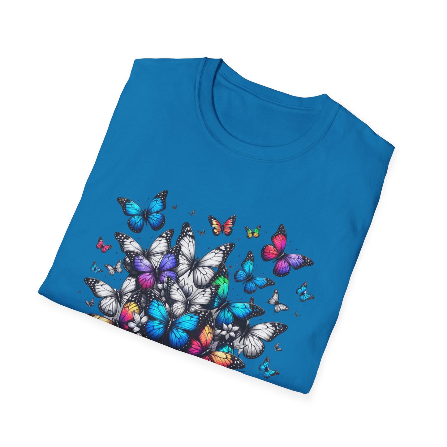 Colorful Butterfly Cluster Unisex Graphic T-Shirt