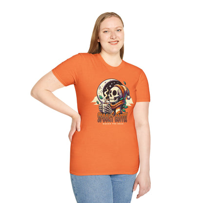 Spooky Coffee Skeleton Unisex Graphic T-Shirt