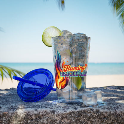 Flaming Pride 16oz Insulated Tumbler with Straw