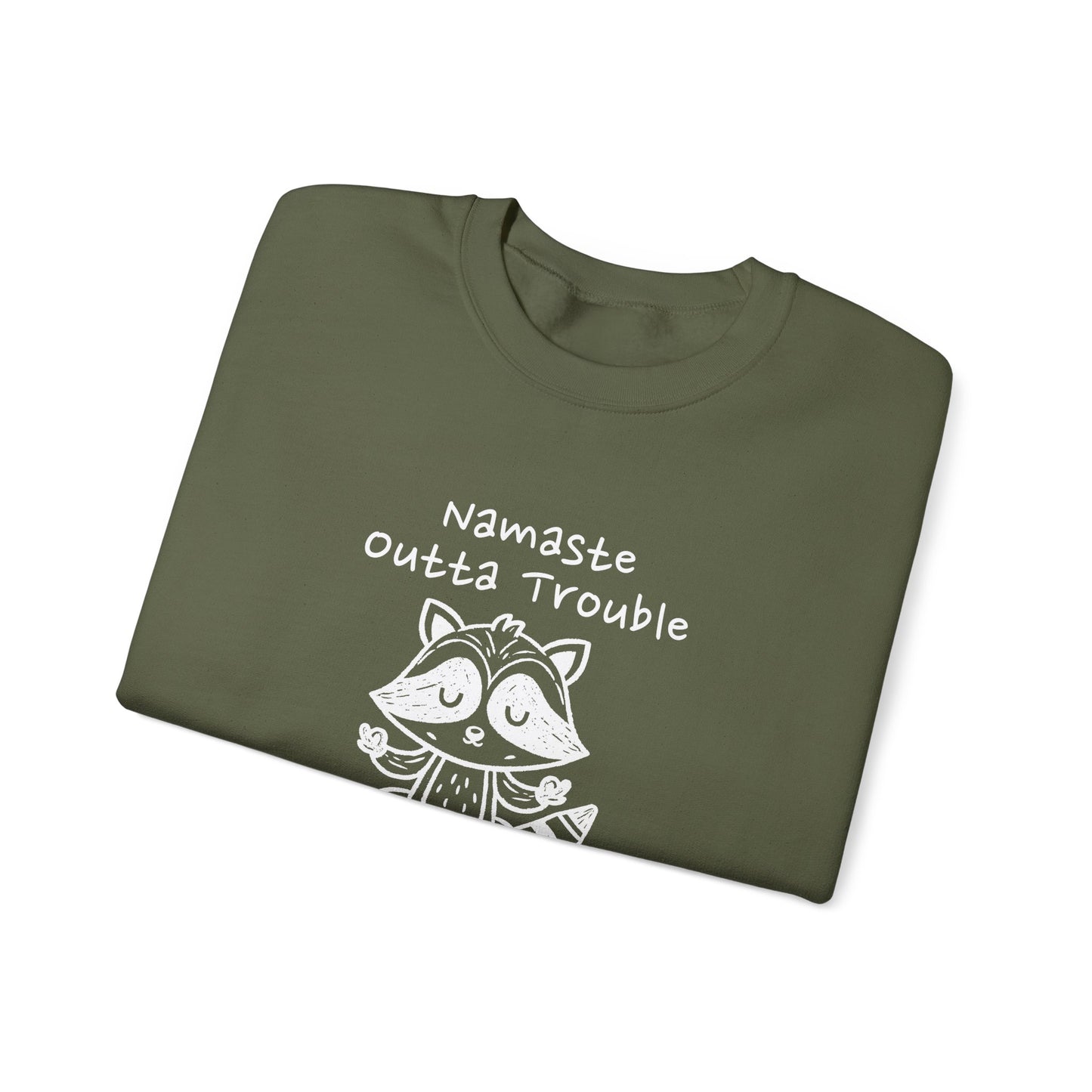 Namaste Outta Trouble Raccoon Unisex Crewneck Sweatshirt