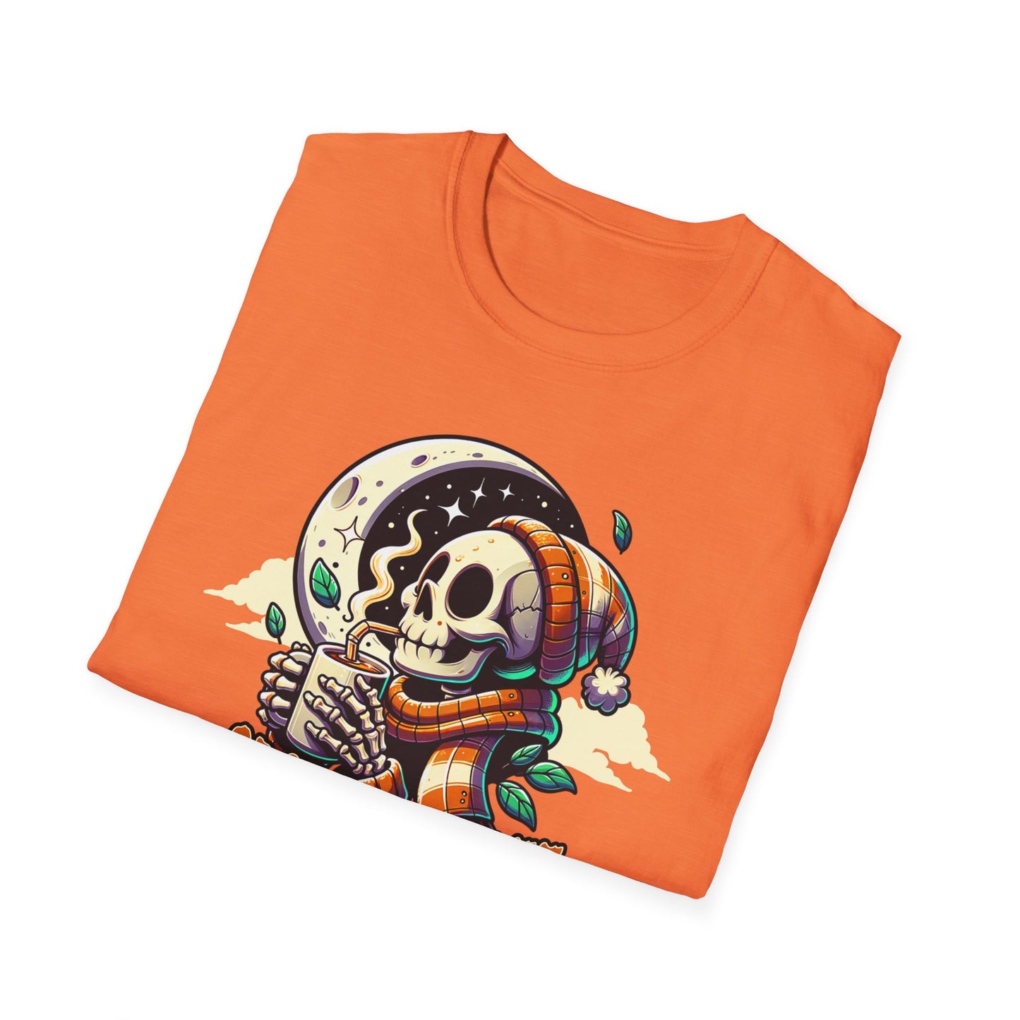 Spooky Coffee Skeleton Unisex Graphic T-Shirt