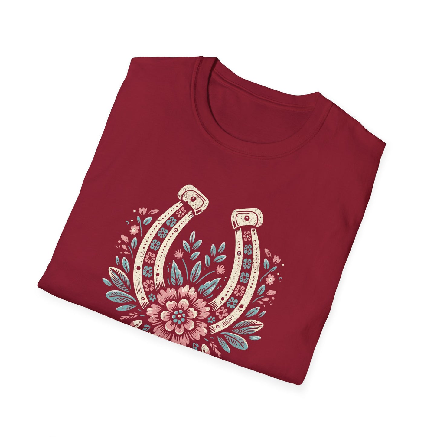 Wild and Free Horseshoe Floral Unisex Graphic T-Shirt