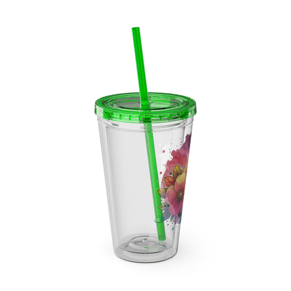Bloom Without Apology 16oz. Insulated Tumbler with Straw