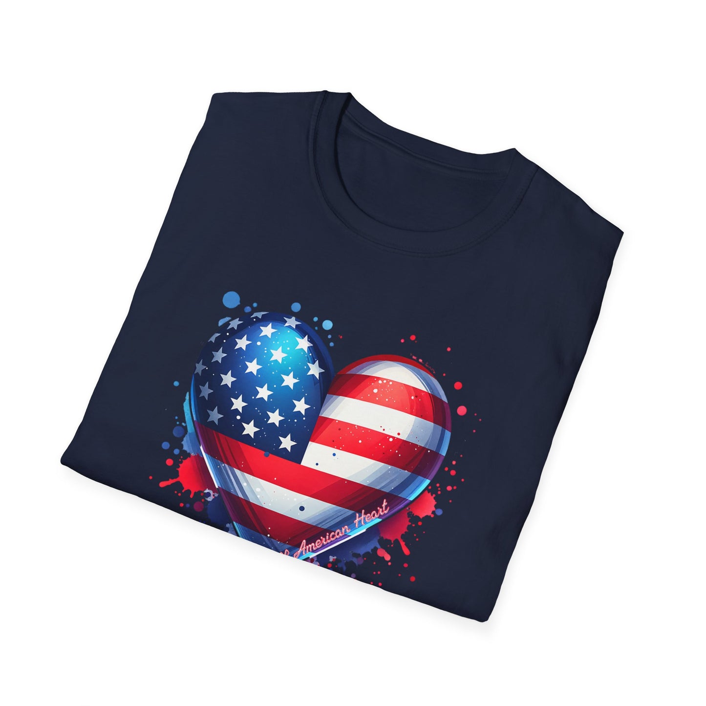 All American Heart Patriotic Unisex Graphic T-Shirt