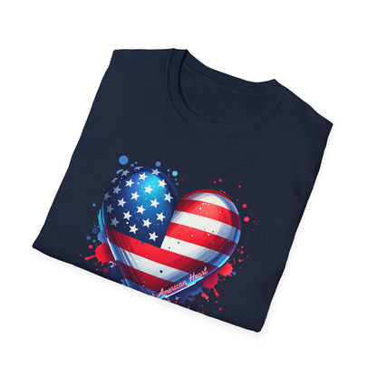 All American Heart Patriotic Unisex Graphic T-Shirt