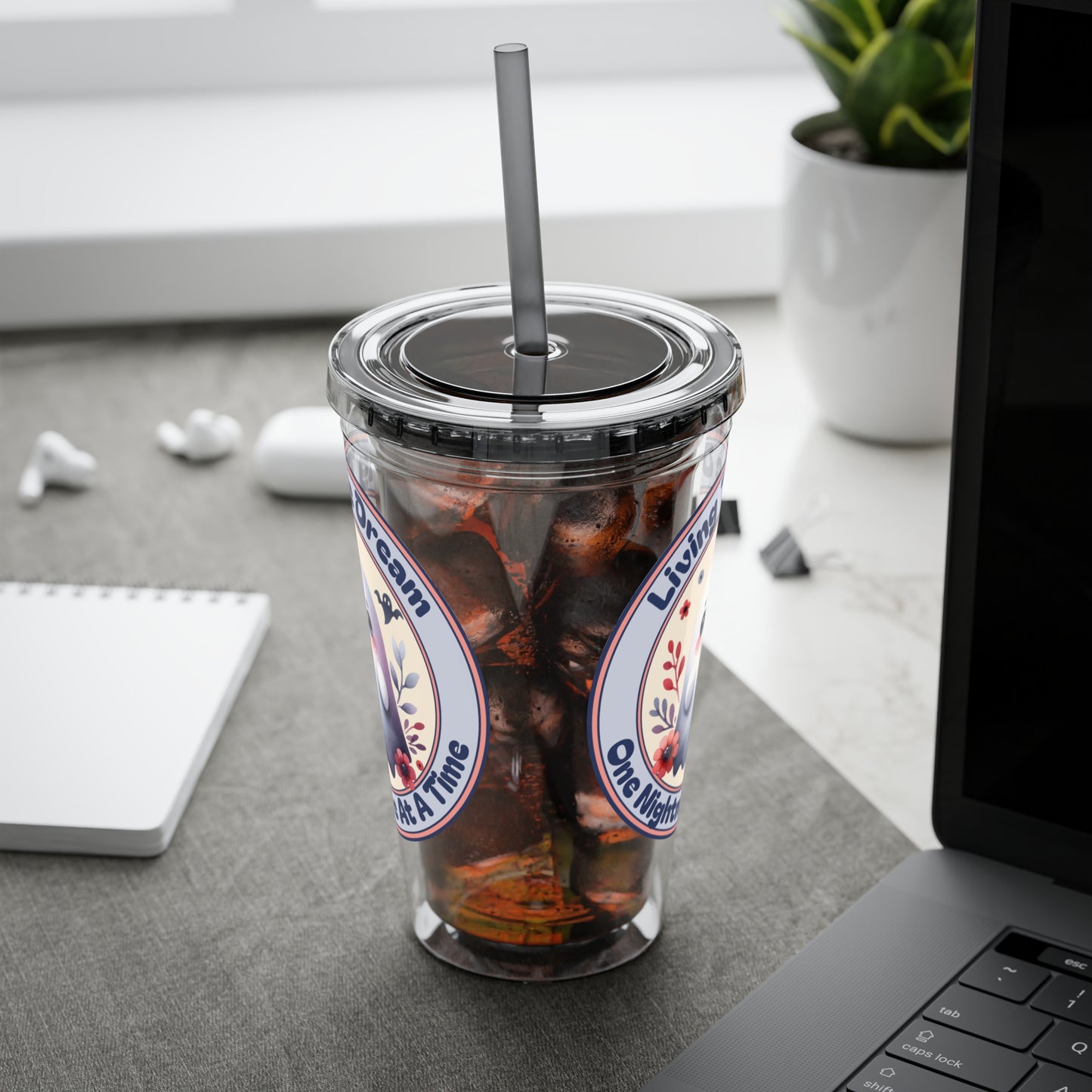 Living the Dream 16oz Insulated Tumbler with Straw