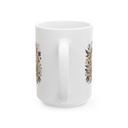 Boho Floral Celestial Sun & Moon Ceramic Mug