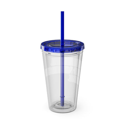 Overthinking. Overcaffeinated. Over It 16oz Insulated Tumbler with Straw