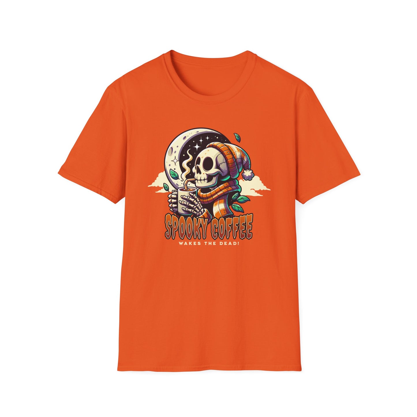 Spooky Coffee Skeleton Unisex Graphic T-Shirt