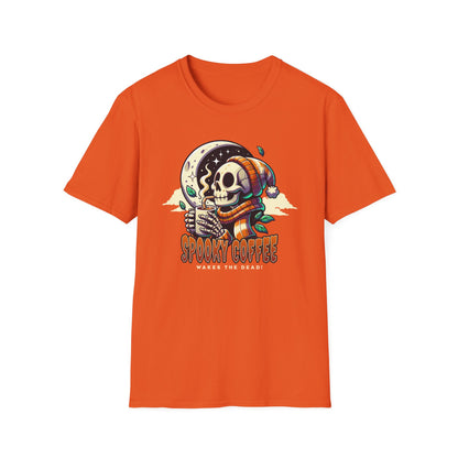 Spooky Coffee Skeleton Unisex Graphic T-Shirt