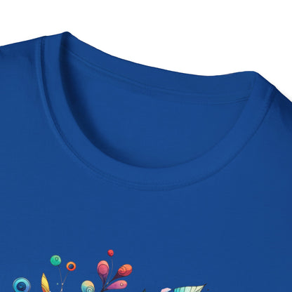 Rainbow Floral Explosion Unisex Graphic T-Shirt
