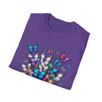 Colorful Butterfly Cluster Unisex Graphic T-Shirt