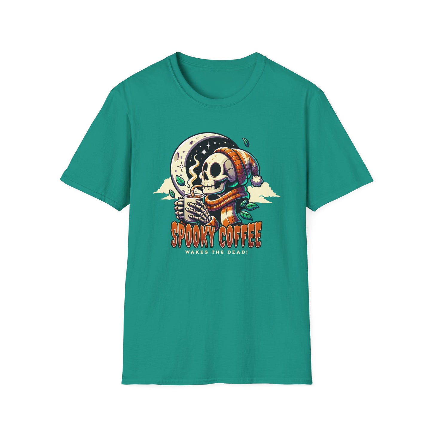 Spooky Coffee Skeleton Unisex Graphic T-Shirt