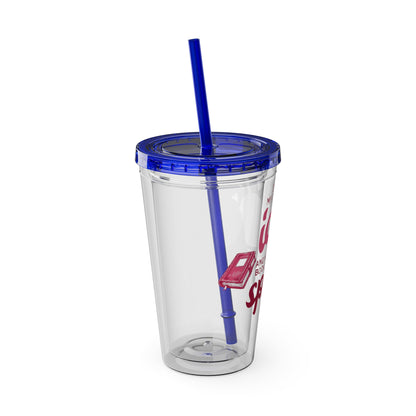 Icy Coffee & Spicy Books 16oz Insulated Tumbler with Straw