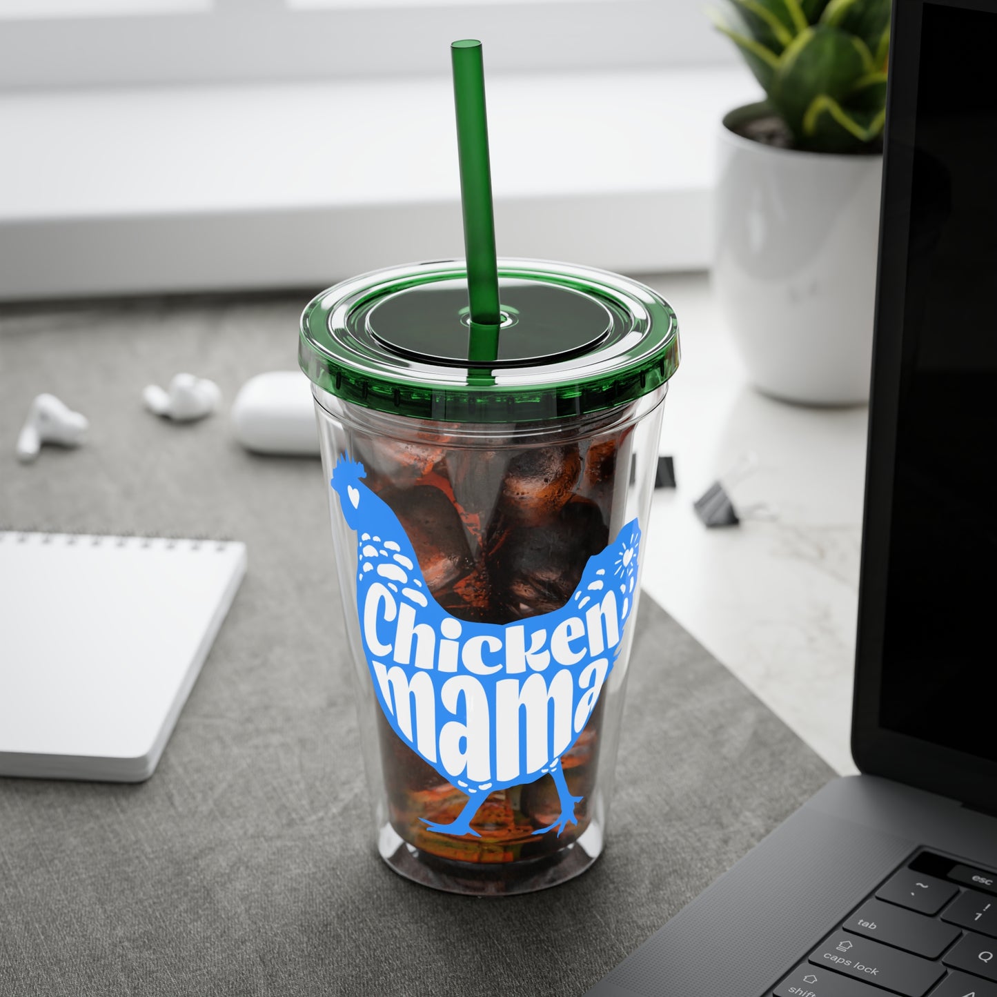 Chicken Mama 16oz Insulated Tumbler with Straw