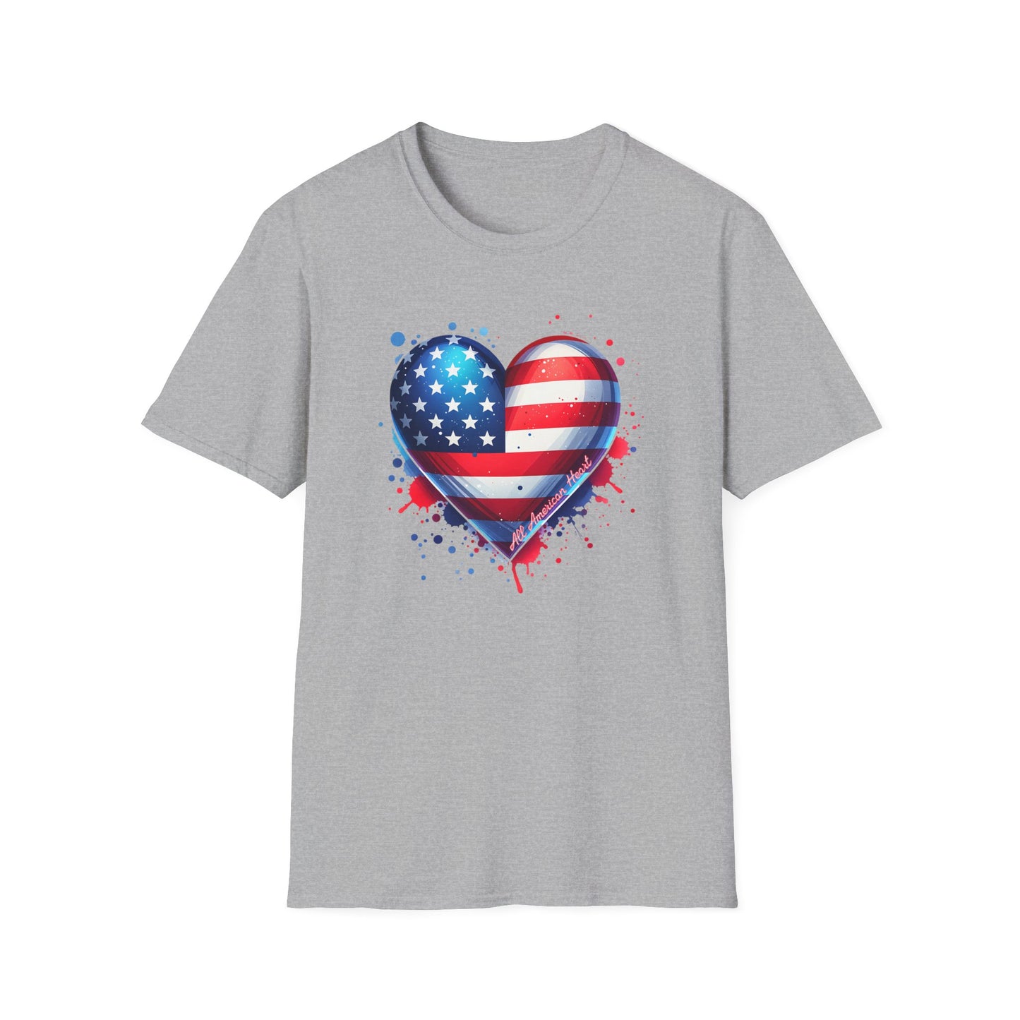 All American Heart Patriotic Unisex Graphic T-Shirt