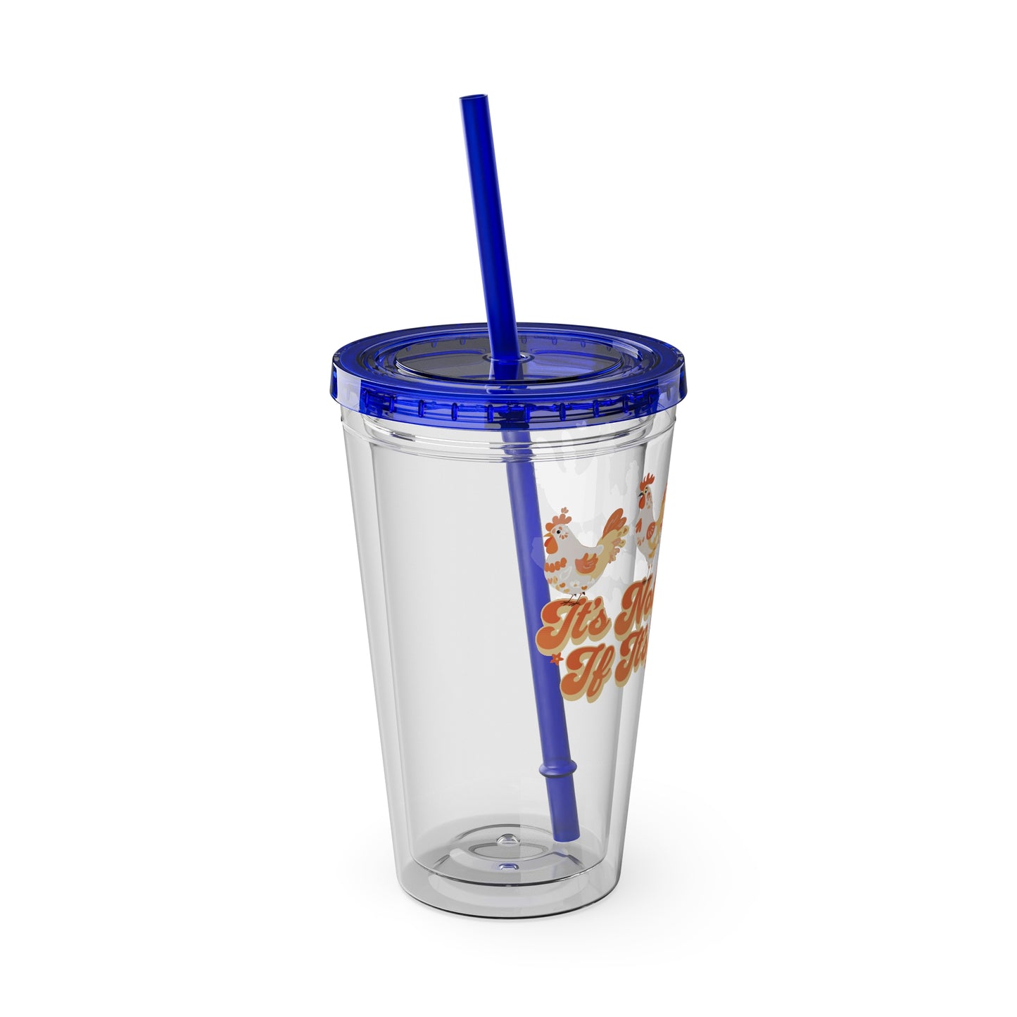 Not Hoarding If It's Chickens 16oz. Insulated Tumbler with Straw