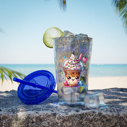90% Sugar 16oz Insulated Tumbler with Straw