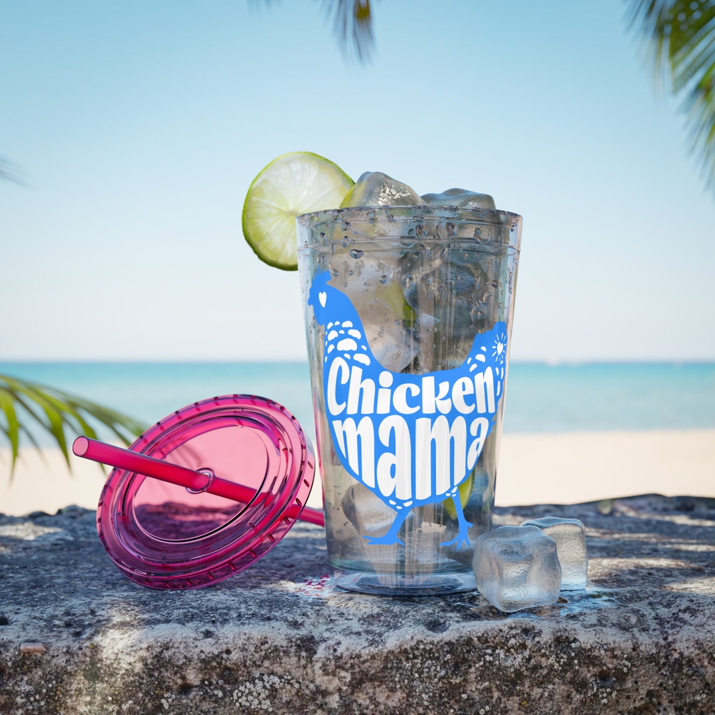 Chicken Mama 16oz Insulated Tumbler with Straw