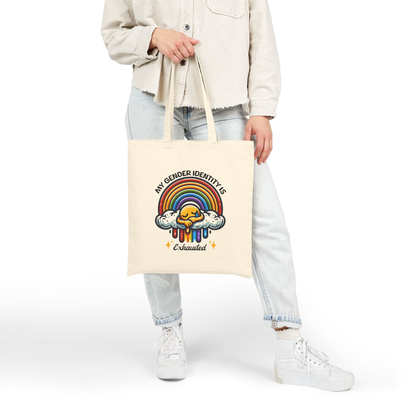 Exhausted Gender Identity Cotton Canvas Tote Bag