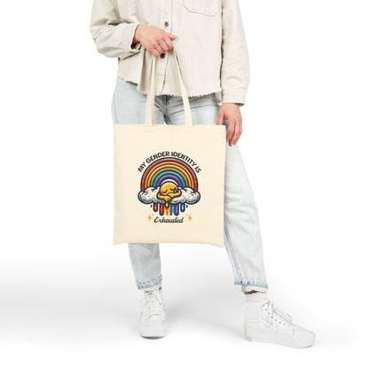 Exhausted Gender Identity Cotton Canvas Tote Bag