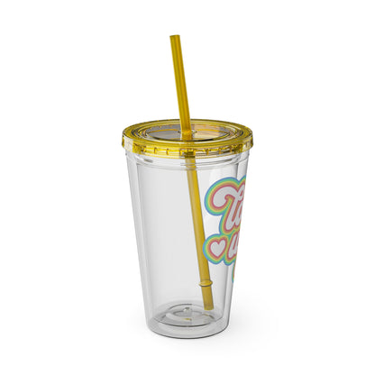 Love Wins 16oz. Insulated Tumbler with Straw